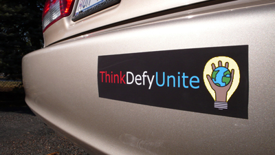 Think Defy Unite Bumpersticker